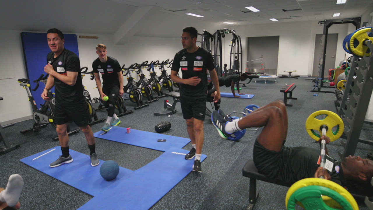 Trening før kampen mot Viking